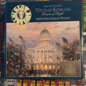 Thomas Kinkade 1000 Piece Jigsaw Puzzle “Flags Over the Capital” 20x27